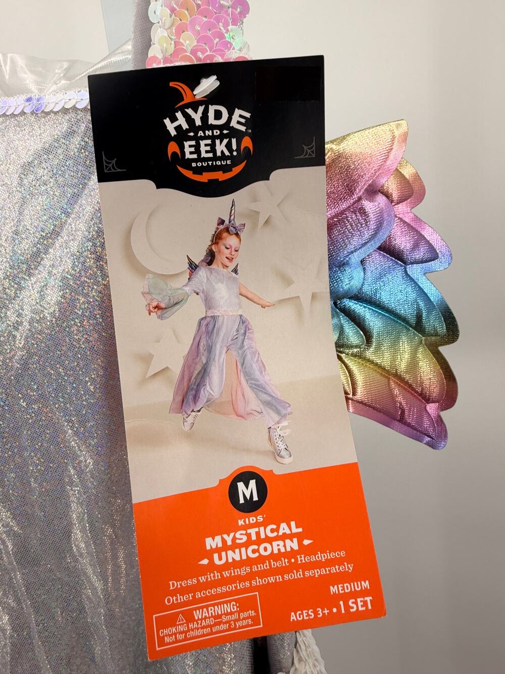 Hyde & Eek Mystical Unicorn Halloween Costume Kids Medium 8 Dress Wings NWT